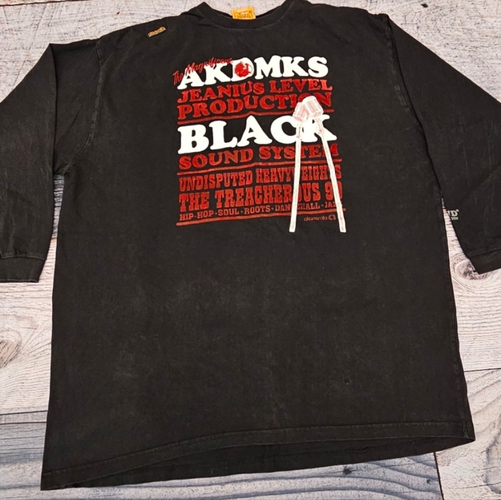 Akademiks Men's Double Side Sound System Long Sleeve Shirt Men's Size 5xl